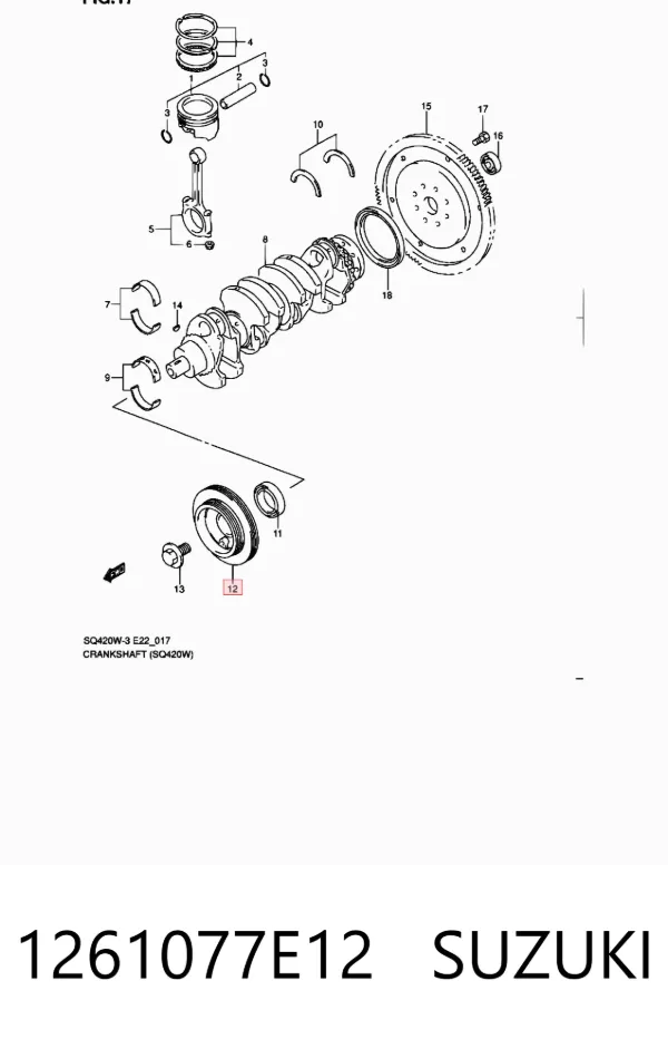 Polia de cambota 1261077E12 Suzuki