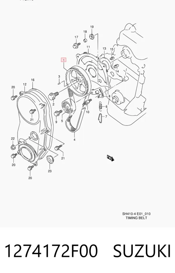 Engrenagem de cadeia da roda dentada da árvore distribuidora de motor 1274172F00 Suzuki