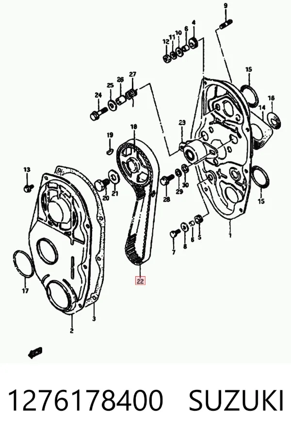 Correia do mecanismo de distribuição de gás 1276178400 Suzuki