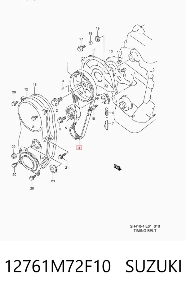 Correia do mecanismo de distribuição de gás 12761M72F10 Suzuki