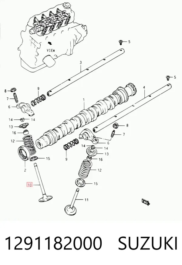 Válvula de admissão 1291182000 Suzuki