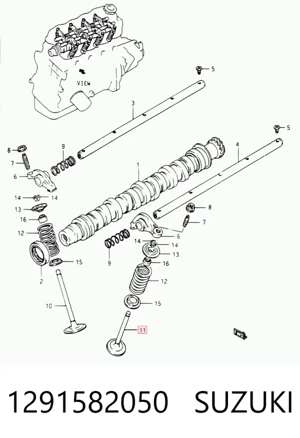 Válvula de escape 1291582050 Suzuki