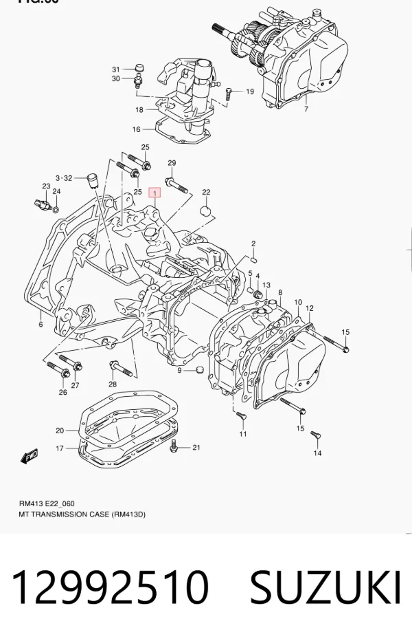 Caixa de Mudança montada (caixa mecânica de velocidades) 12992510 Suzuki