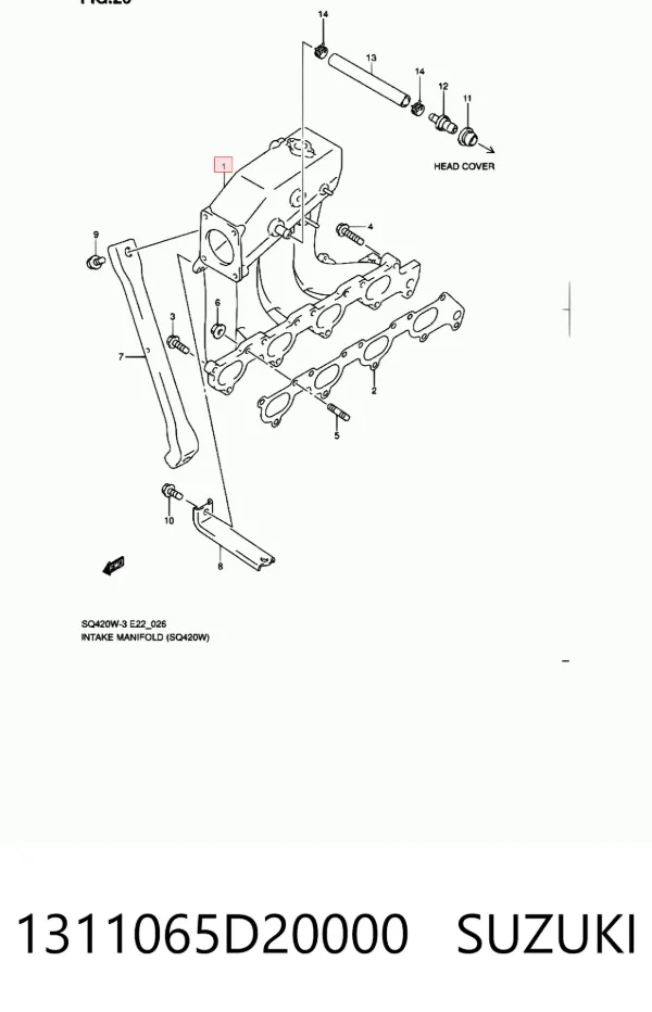 Tubo coletor de admissão Suzuki Grand Vitara FT, HT