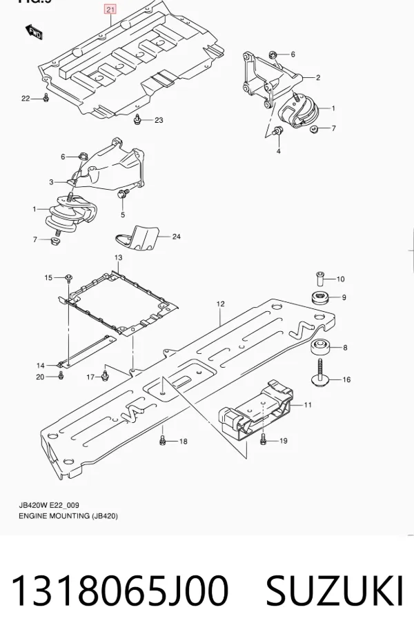 Proteção de motor, de panela (da seção de motor) Suzuki Grand Vitara JB