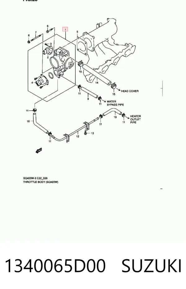 Válvula de borboleta montada Suzuki Grand Vitara FT, HT