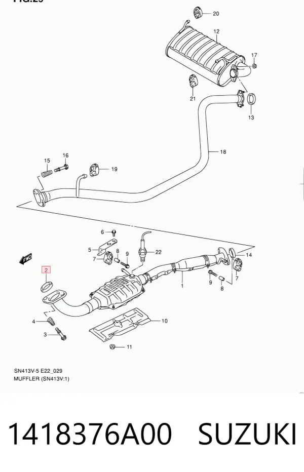 Vedante do silenciador de montagem 1418376A00 Suzuki