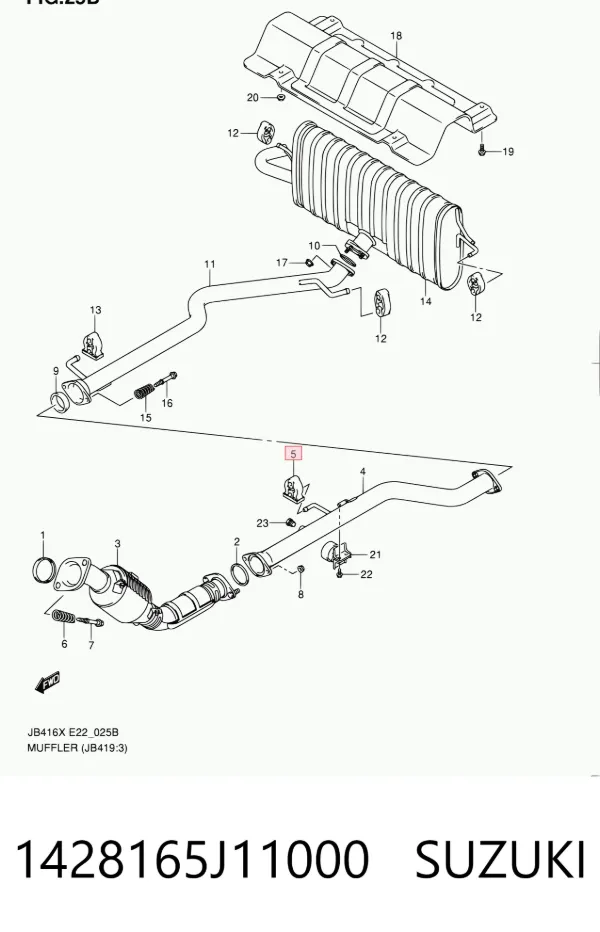 Coxim de fixação do silenciador 1428165J11000 Suzuki
