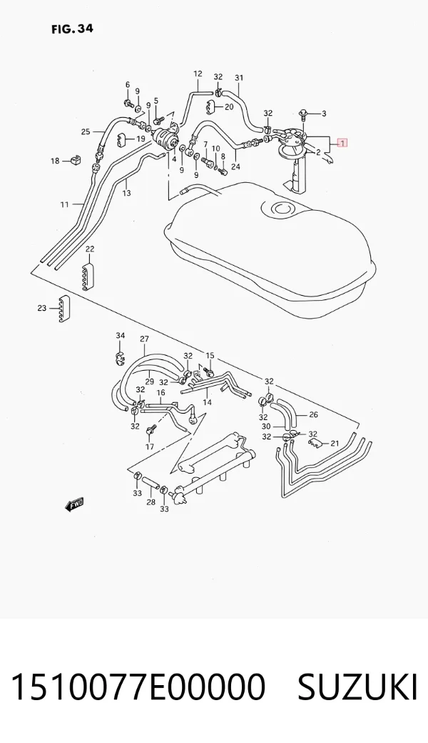 Módulo de bomba de combustível com sensor do nível de combustível Suzuki Vitara ETJA