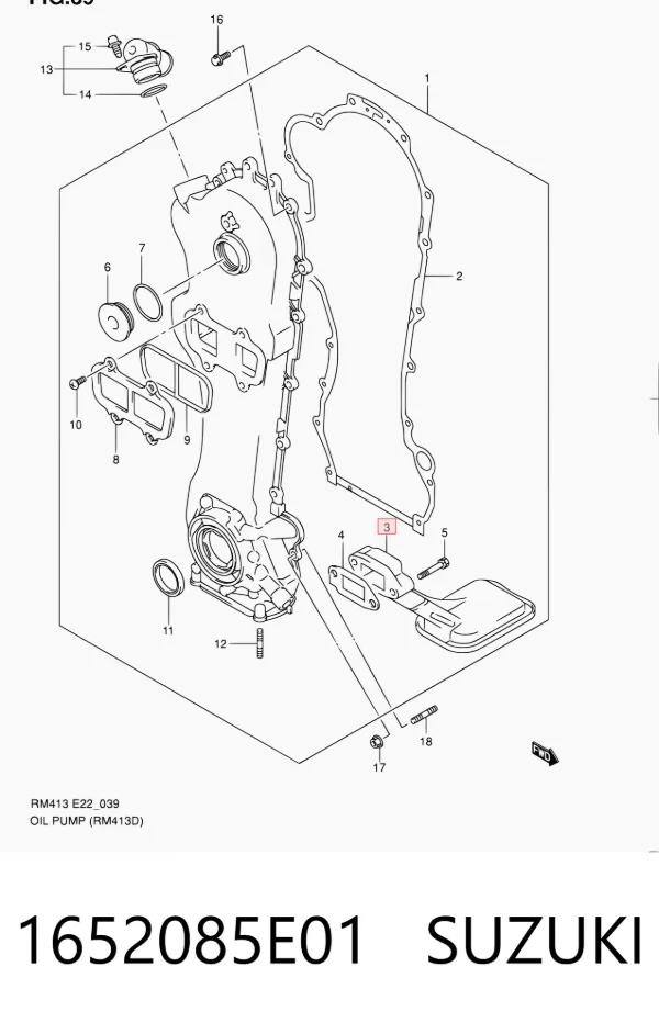 Bomba de óleo 1652085E01 Suzuki