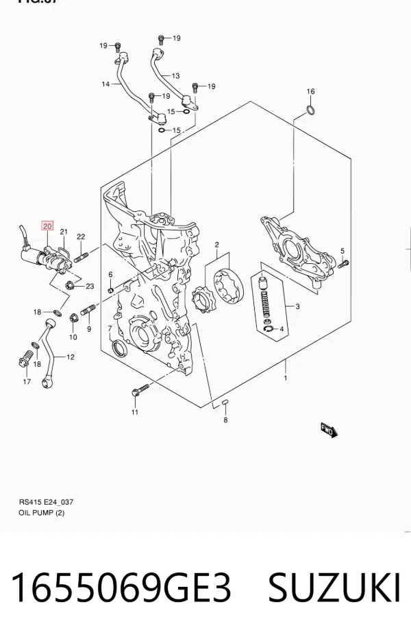 Válvula eletromagnética de posição (de fases) da árvore distribuidora 1655069GE3 Suzuki