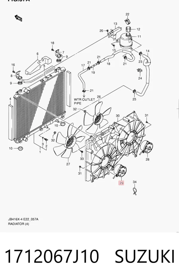 Motor esquerdo de ventilador do sistema de esfriamento 1712067J10 Suzuki