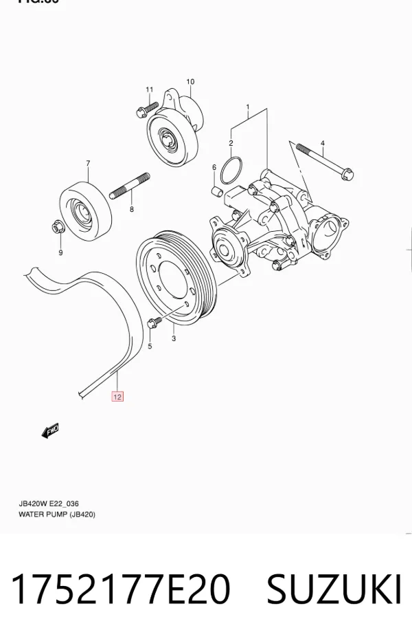 Correia dos conjuntos de transmissão 1752177E20 Suzuki