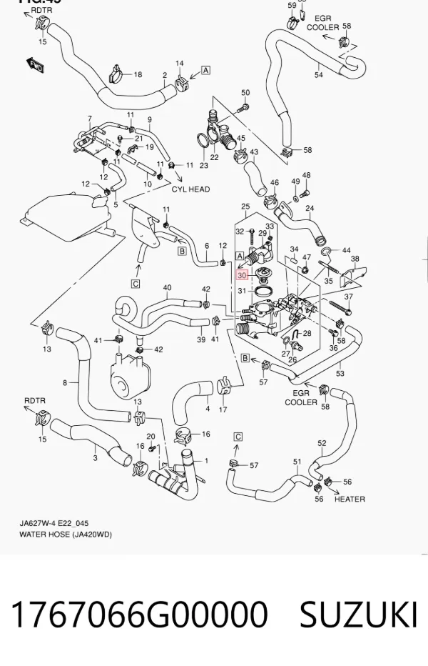 Termostato 1767066G00000 Suzuki