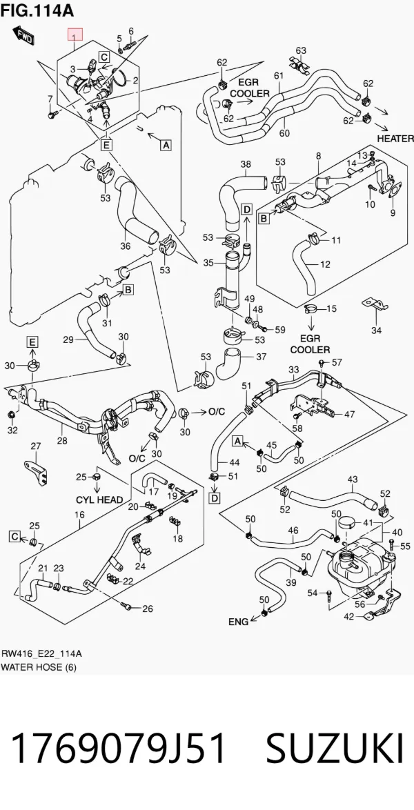 Termostato 1769079J51 Suzuki