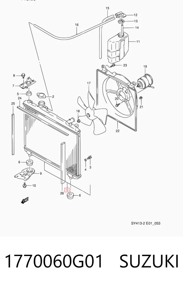 Radiador de esfriamento de motor 1770060G01 Suzuki