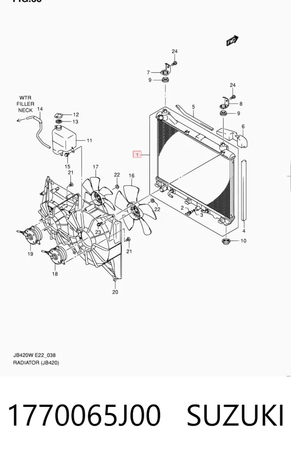 Radiador de esfriamento de motor 1770065J00 Suzuki