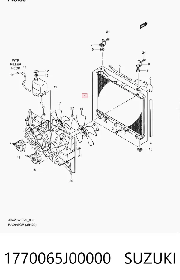 Radiador de esfriamento de motor 1770065J00000 Suzuki