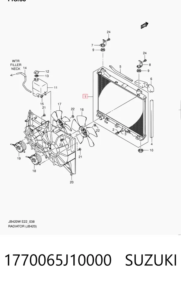 Radiador de esfriamento de motor 1770065J10000 Suzuki