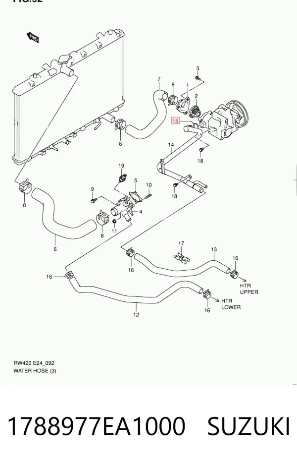 Vedante de bomba de óleo 1788977EA1000 Suzuki
