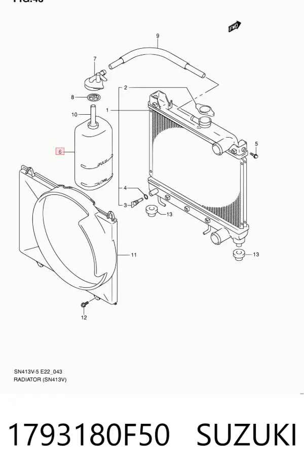 Tanque de expansão do sistema de esfriamento Suzuki Jimny SN, JB