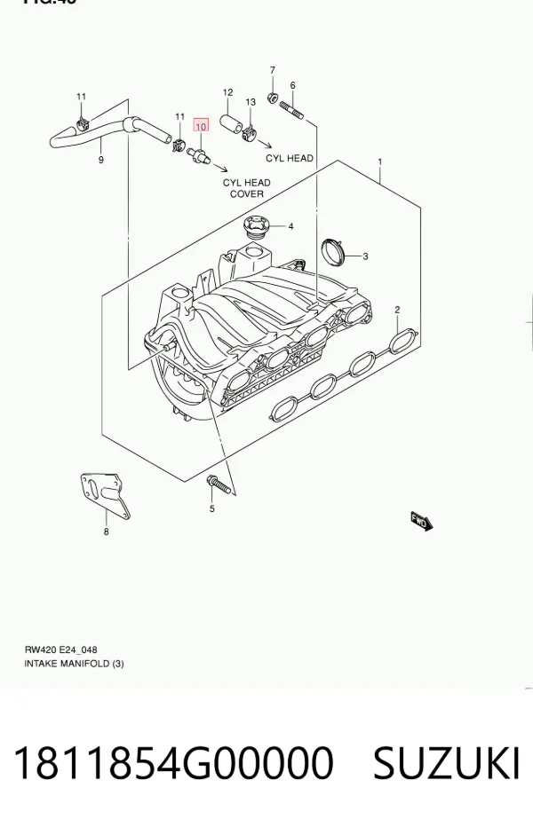 Válvula PCV de ventilação dos gases de cárter Suzuki Swift V