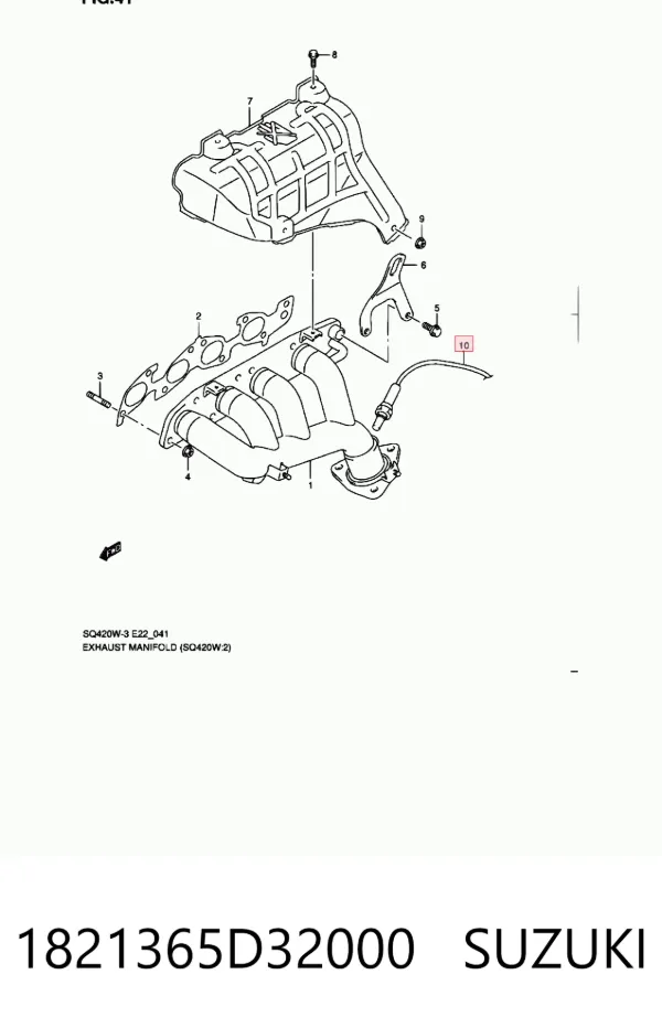 Sonda lambda, sensor de oxigênio até o catalisador 1821365D32000 Suzuki