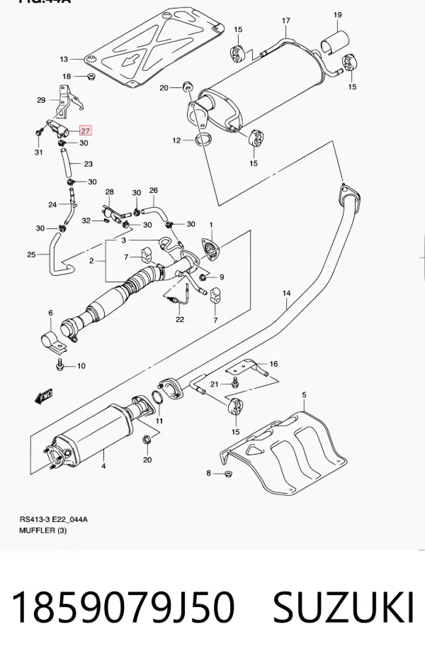 Sensor de pressão dos gases de escape 1859079J50 Suzuki