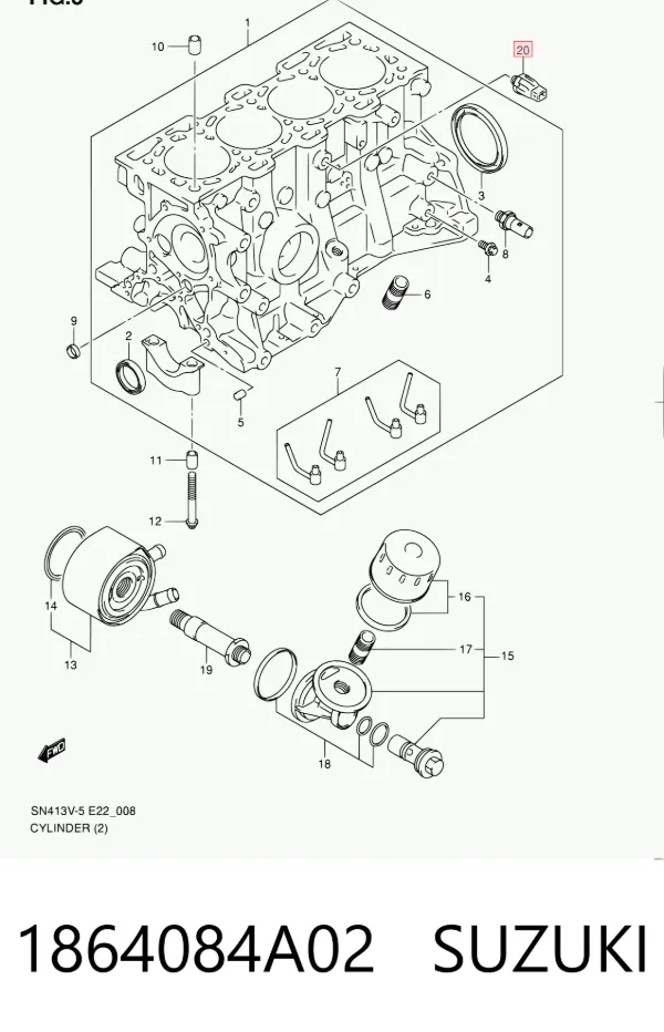 Sensor de detonação 1864084A02 Suzuki