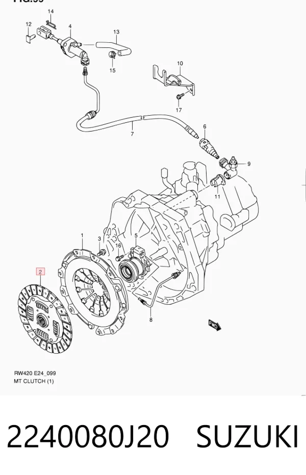 Disco de embraiagem 2240080J20 Suzuki