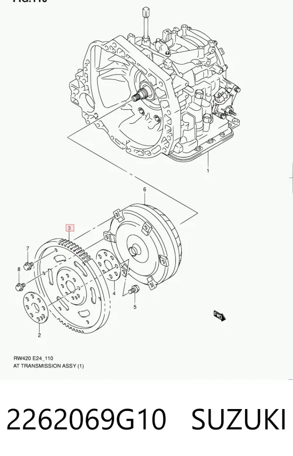 Volante de motor 2262069G10 Suzuki