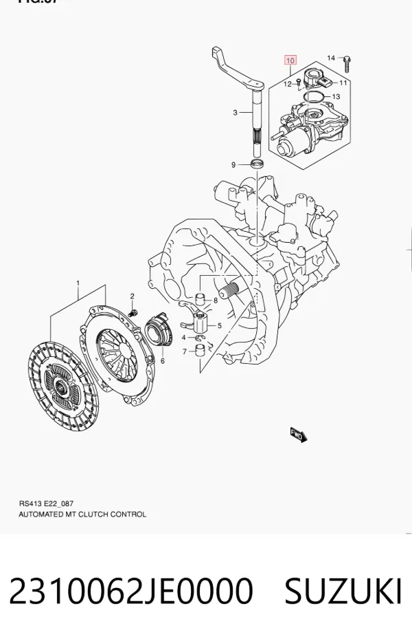 Atuador de embraiagem 2310062JE0000 Suzuki