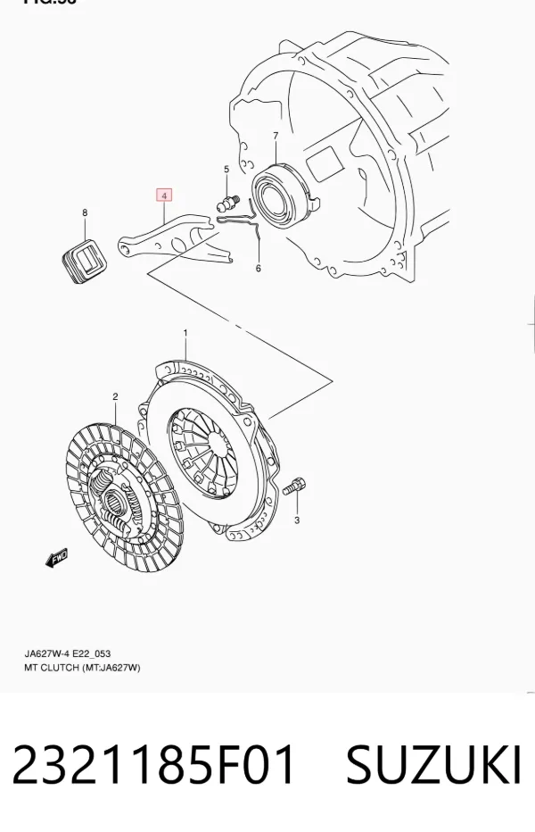Forquilha de embraiagem 2321185F01 Suzuki