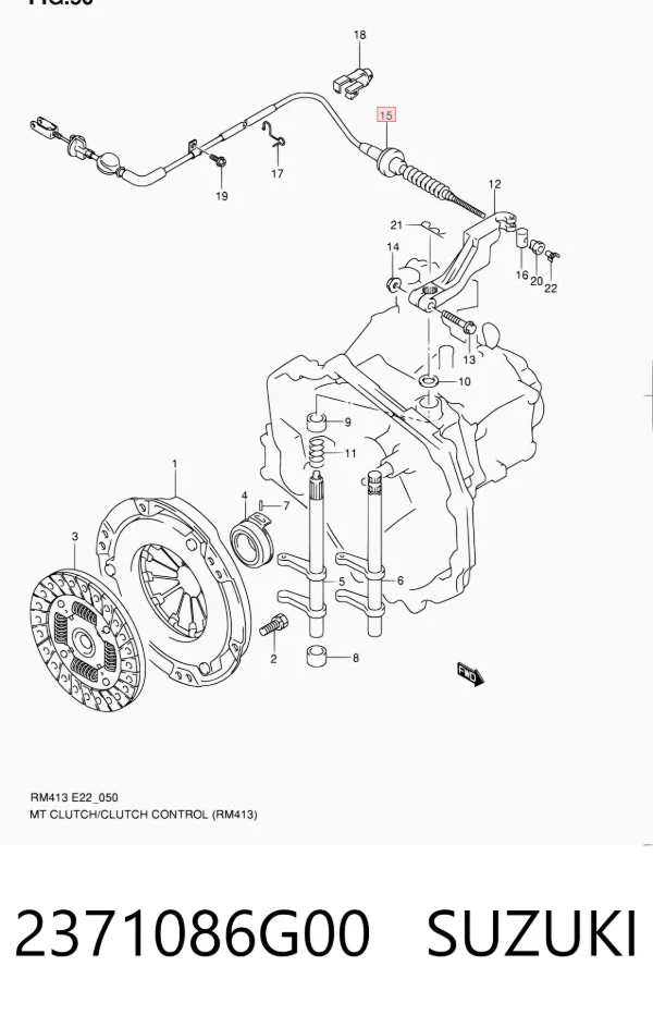 Cabo de embraiagem 2371086G00 Suzuki