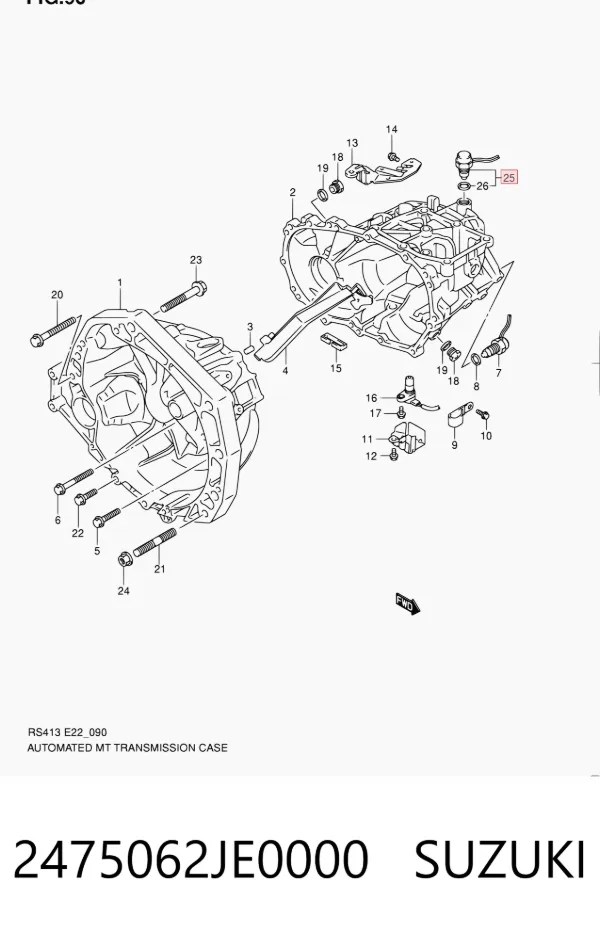 Sensor de ativação das luzes de marcha à ré 2475062JE0000 Suzuki