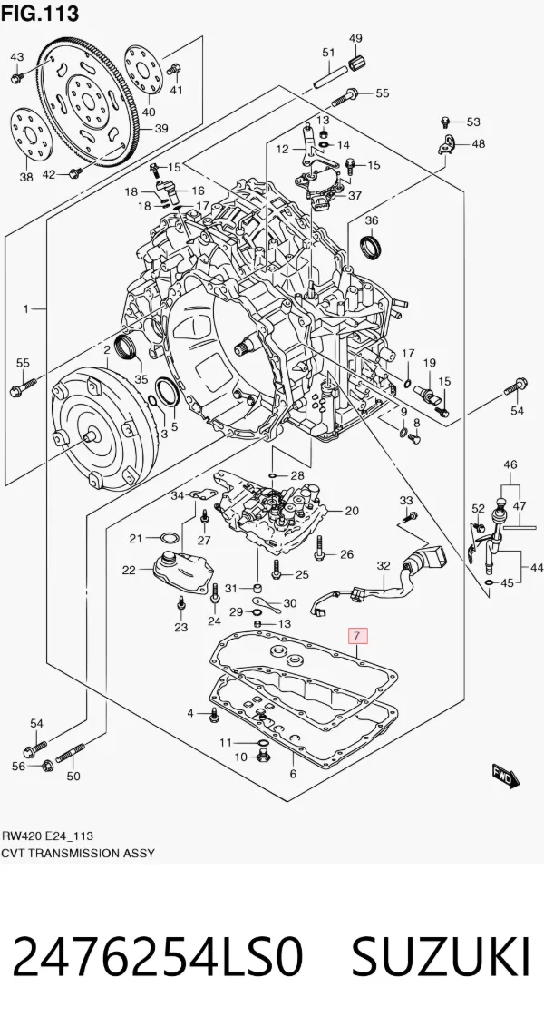 Vedante de panela da Caixa Automática de Mudança/Caixa Mecânica de Mudança 2476254LS0 Suzuki
