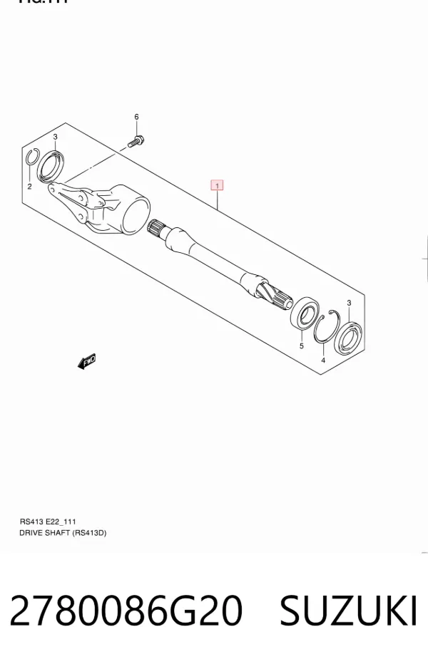 Semieixo (acionador) dianteiro direito 2780086G20 Suzuki