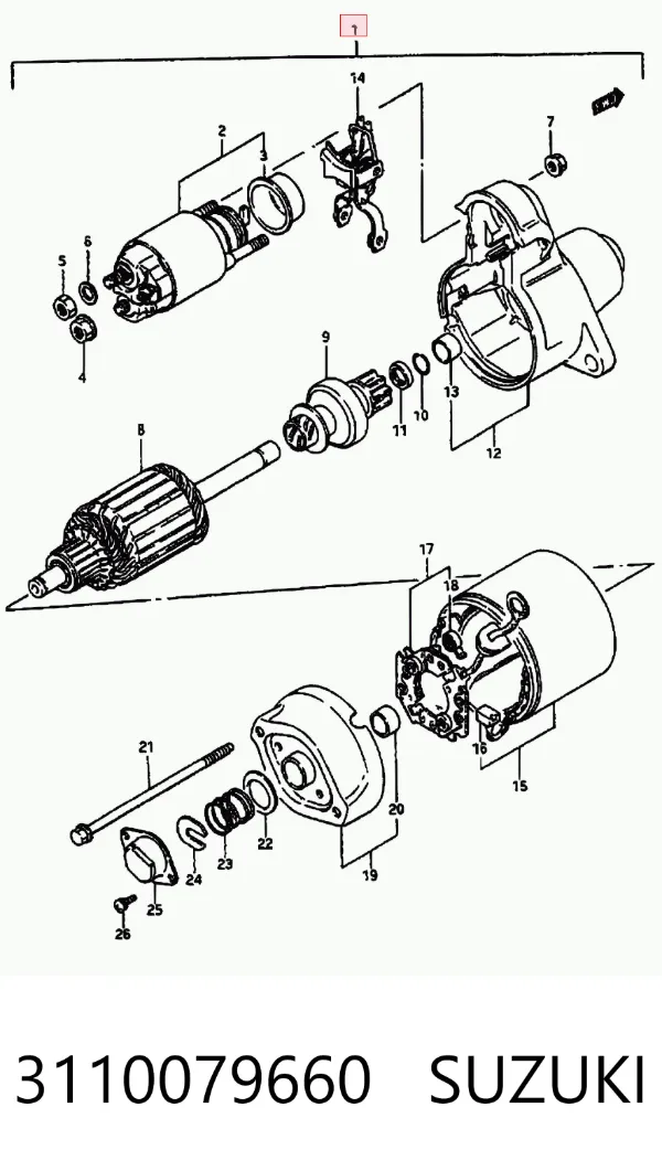 Motor de arranco 3110079660 Suzuki