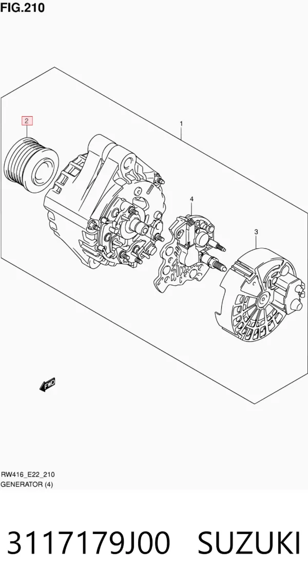 Polia do gerador 3117179J00 Suzuki
