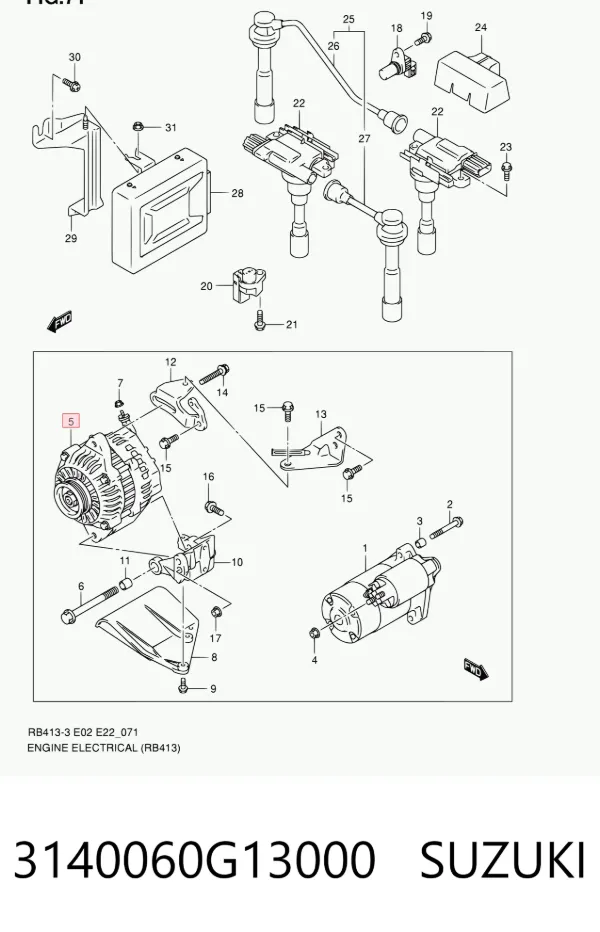 Gerador 3140060G13000 Suzuki