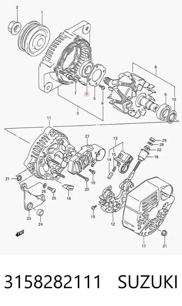Rolamento do gerador 3158282111 Suzuki