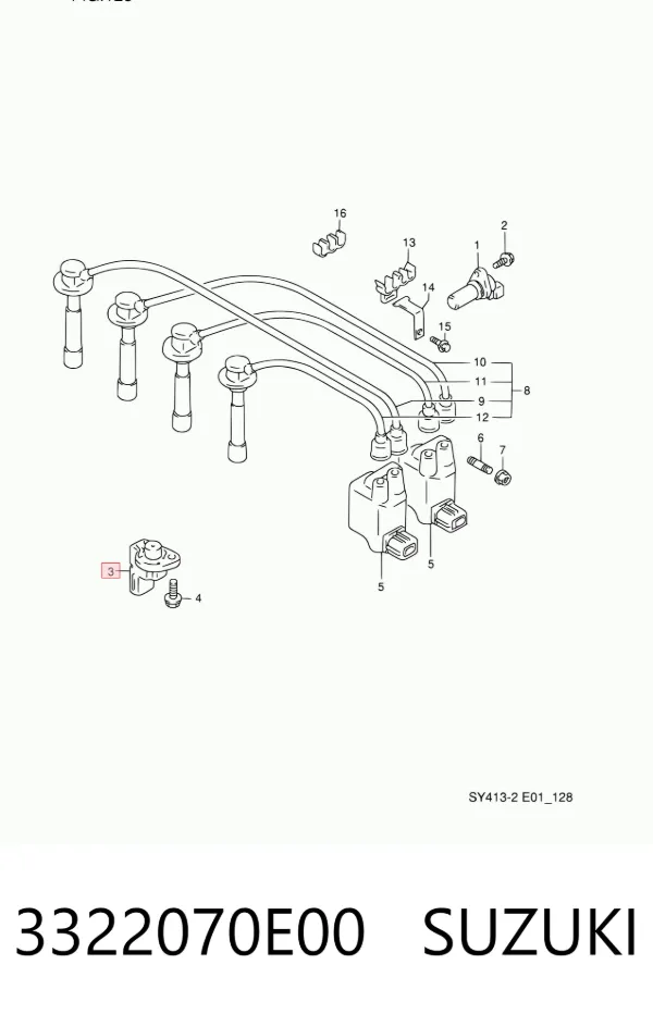 Sensor de posição (de revoluções) de cambota 3322070E00 Suzuki