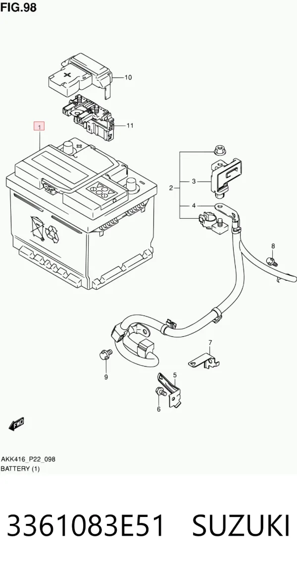 Bateria recarregável (PILHA) 3361083E51 Suzuki