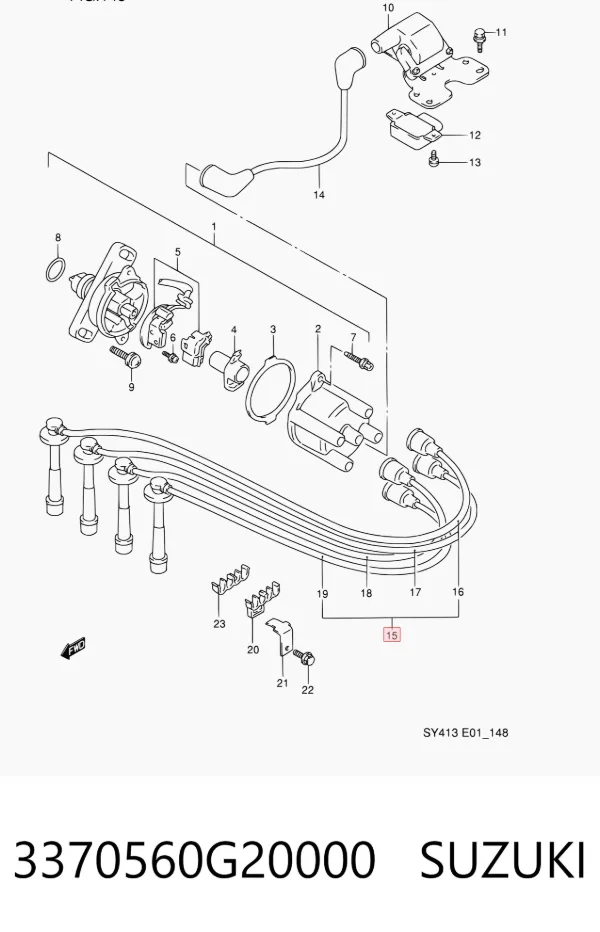 Fios de alta voltagem, kit 3370560G20000 Suzuki