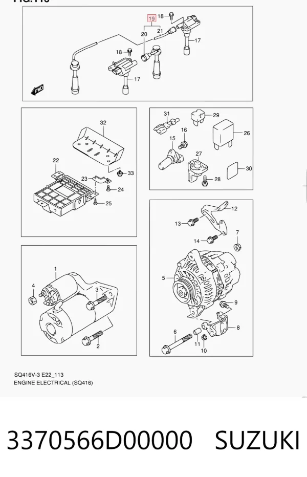 Fios de alta voltagem, kit 3370566D00000 Suzuki