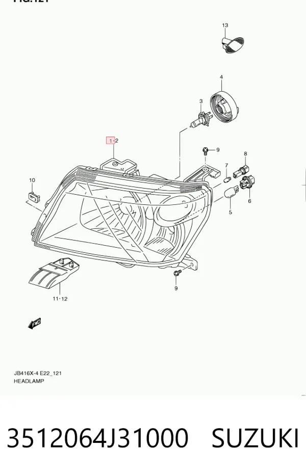Luz direita 3512064J31000 Suzuki