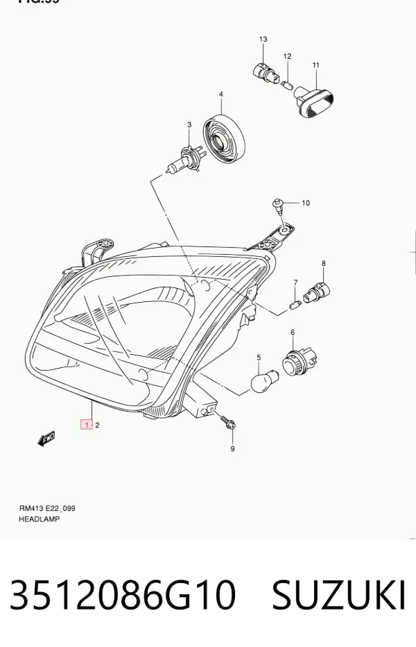 Luz direita 3512086G10 Suzuki