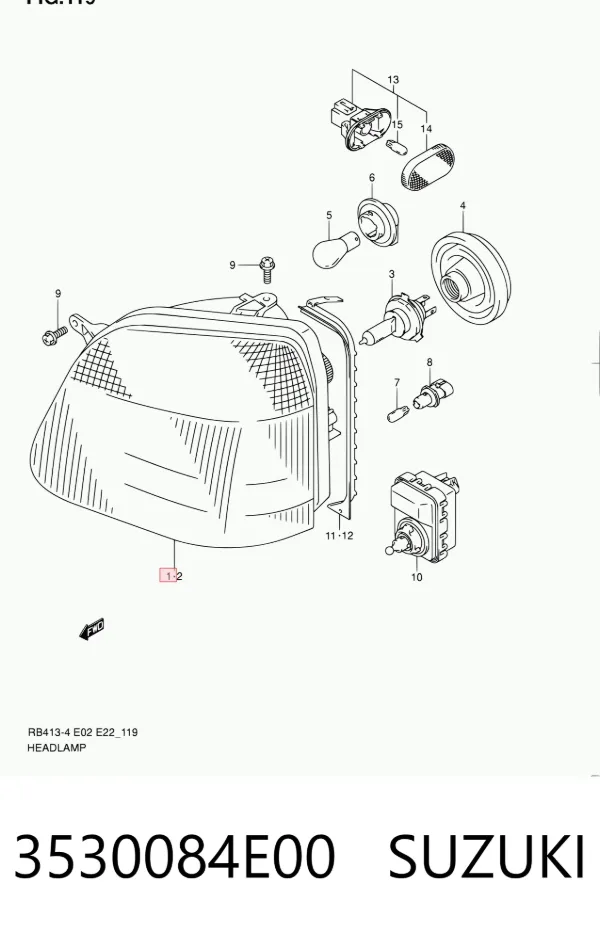 Luz direita 3530084E00 Suzuki