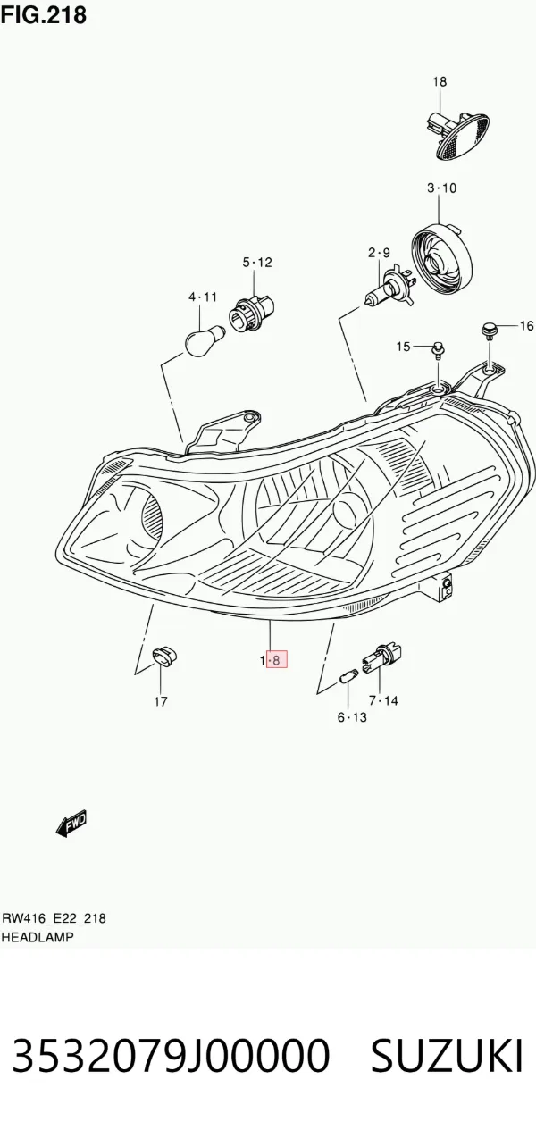 Luz esquerda 3532079J00000 Suzuki