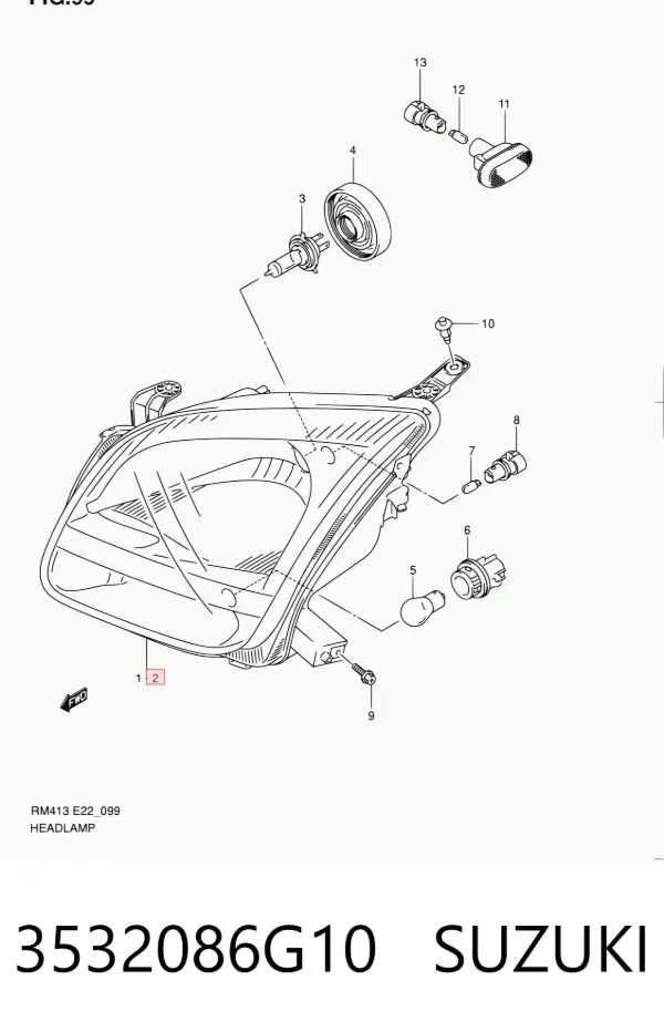 Luz esquerda 3532086G10 Suzuki